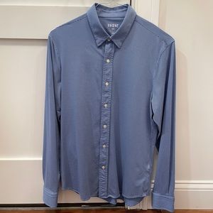 Rhone Slim Fit Blue Check Commuter Shirt - Medium